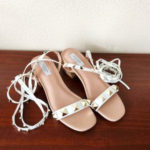 Block Heel Wrap Ankle Sandals